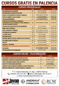 CURSOS GRATIS EN PALENCIA 2026